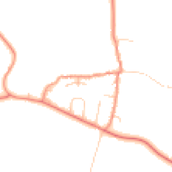 Daytime road noise heatmap for DE74 2AX