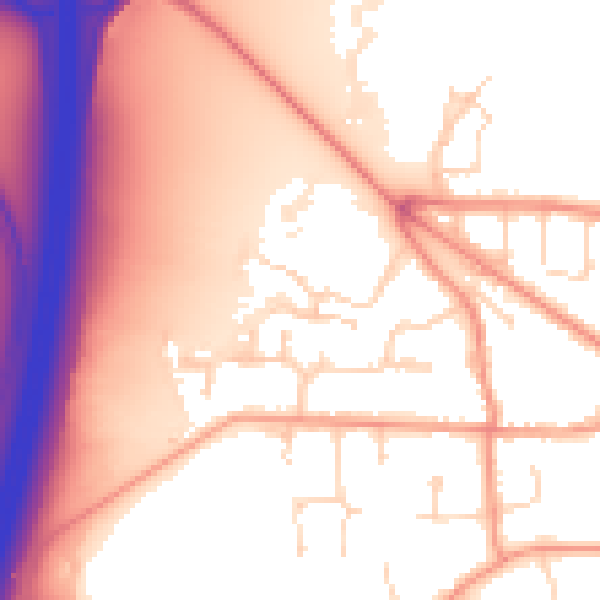 Daytime road noise heatmap for DE74 2AY