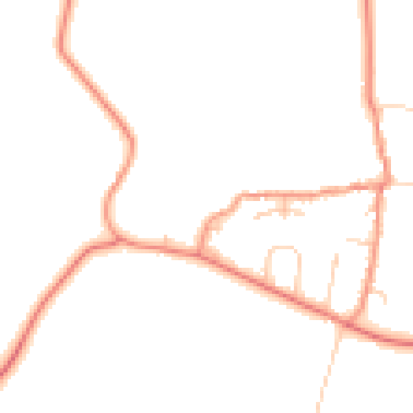 Daytime road noise heatmap for DE74 2BD