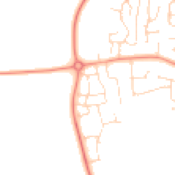 Daytime road noise heatmap for DE74 2BE