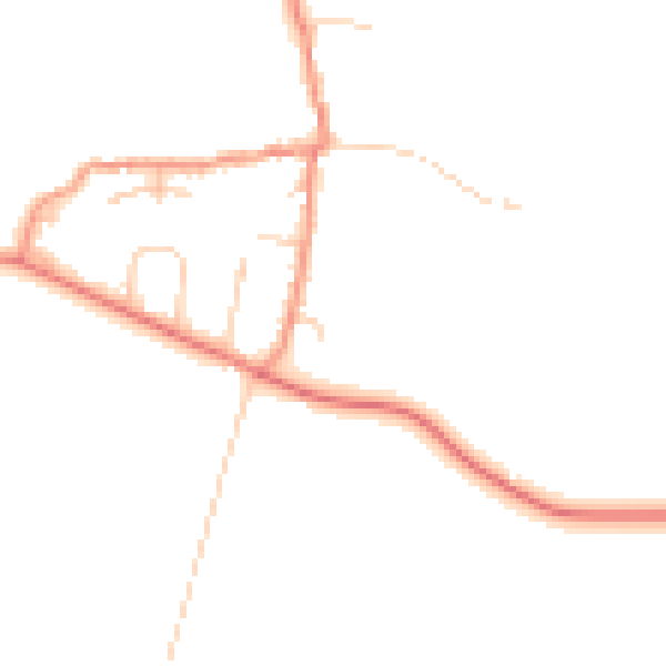Daytime road noise heatmap for DE74 2BG