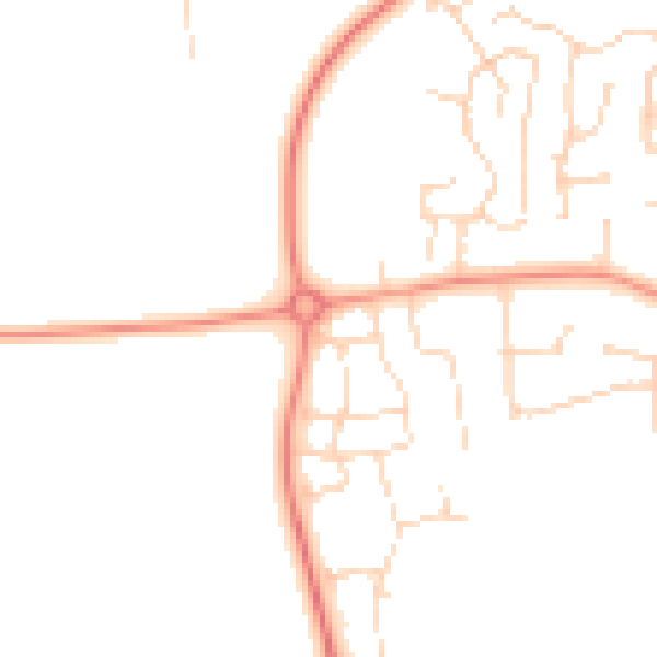 Daytime road noise heatmap for DE74 2BH