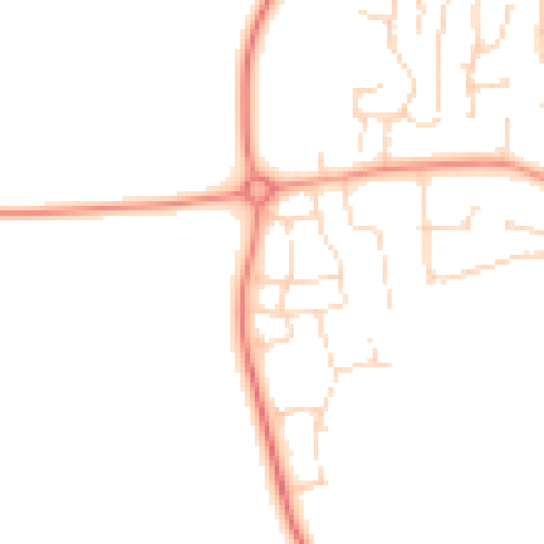 Daytime road noise heatmap for DE74 2BJ