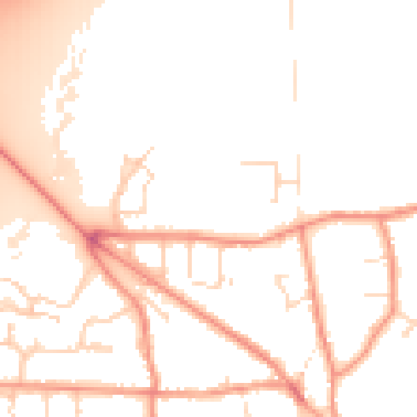 Daytime road noise heatmap for DE74 2BS