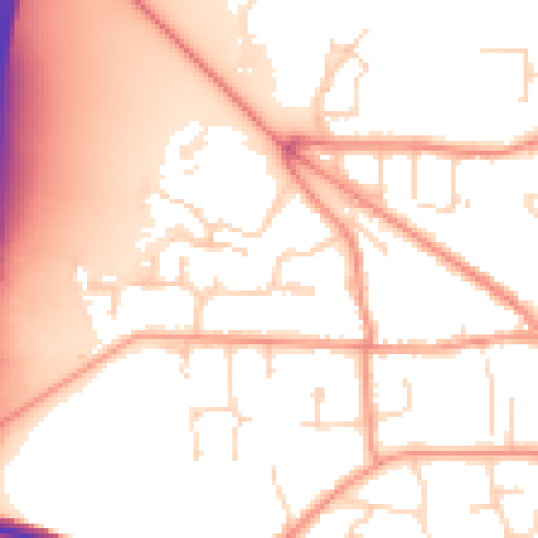 Daytime road noise heatmap for DE74 2DE