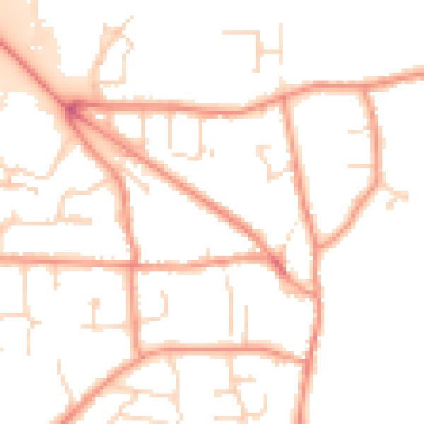Daytime road noise heatmap for DE74 2EN