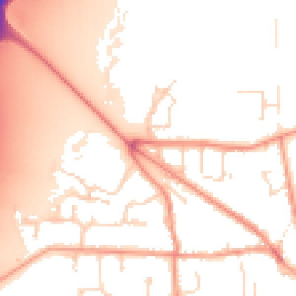 Daytime road noise heatmap for DE74 2ET