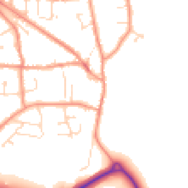 Daytime road noise heatmap for DE74 2EW