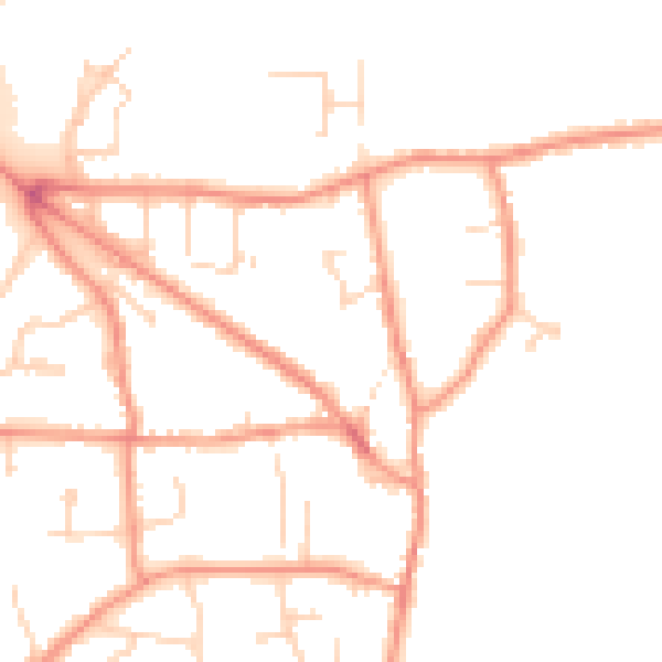 Daytime road noise heatmap for DE74 2FF