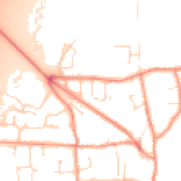 Daytime road noise heatmap for DE74 2FN