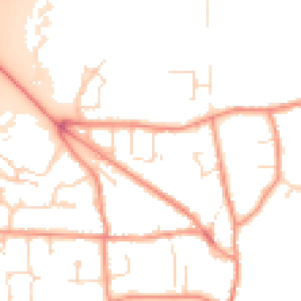 Daytime road noise heatmap for DE74 2FP