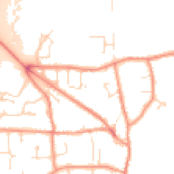 Daytime road noise heatmap for DE74 2GJ