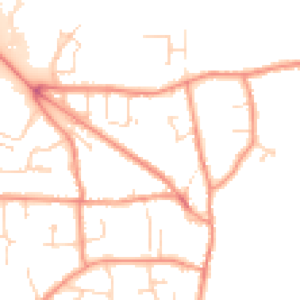 Daytime road noise heatmap for DE74 2GS