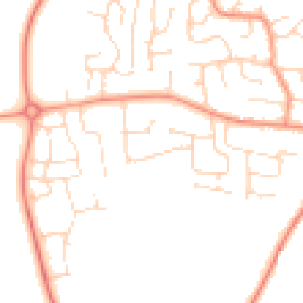 Daytime road noise heatmap for DE74 2JQ