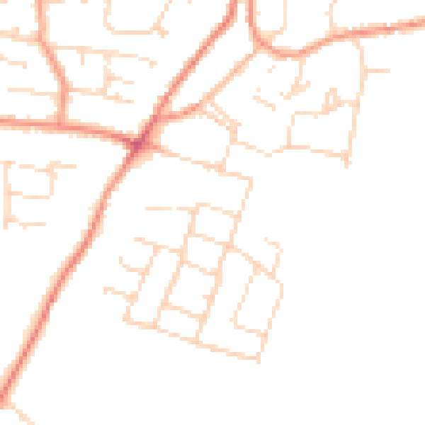 Daytime road noise heatmap for DE74 2LQ