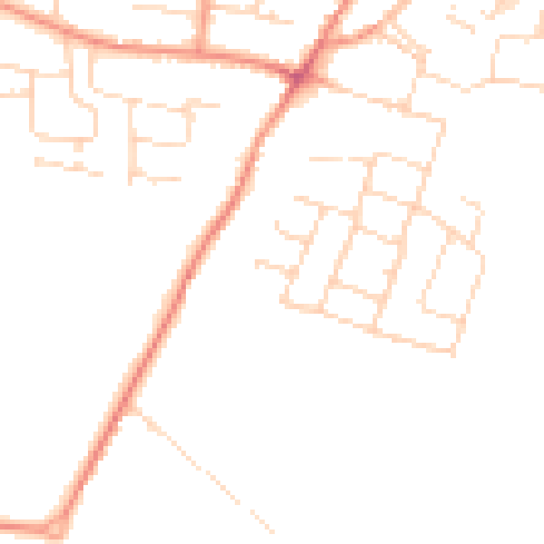 Daytime road noise heatmap for DE74 2NY