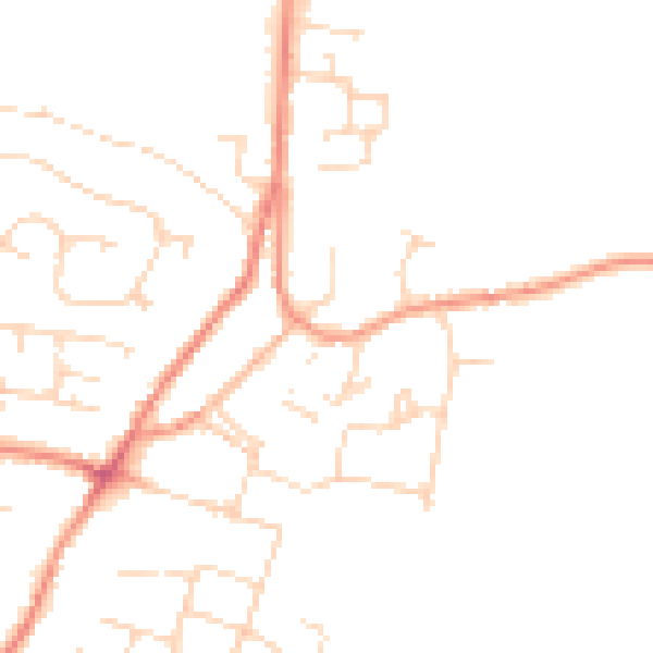 Daytime road noise heatmap for DE74 2PA