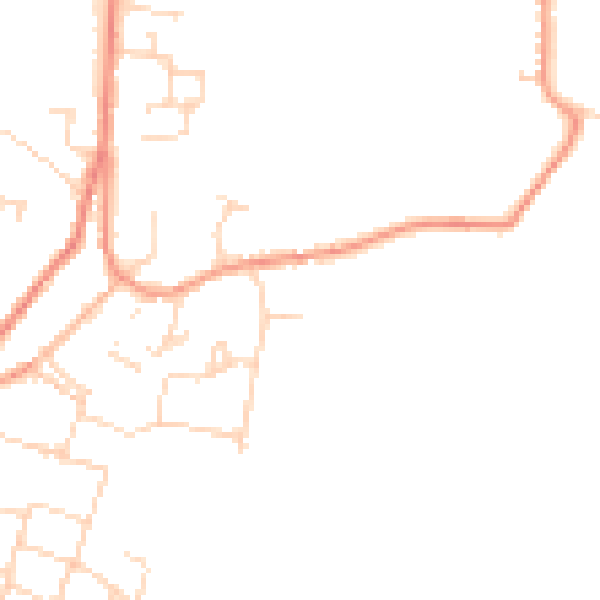 Daytime road noise heatmap for DE74 2PH