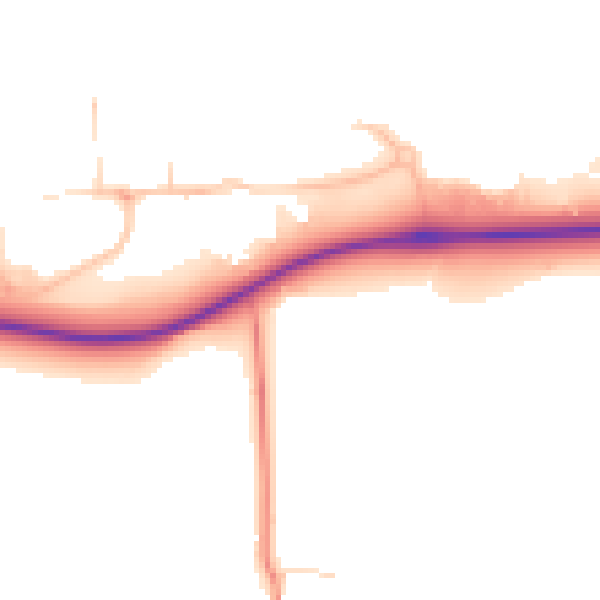 Daytime road noise heatmap for DE74 2PU