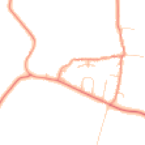 Daytime road noise heatmap for DE74 2PW