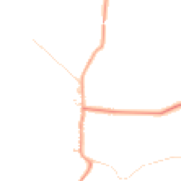 Daytime road noise heatmap for DE74 2PX