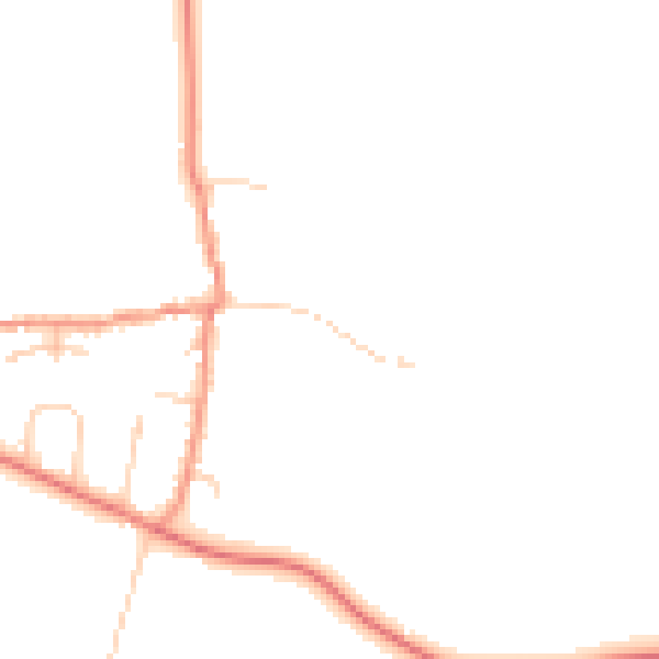 Daytime road noise heatmap for DE74 2QE