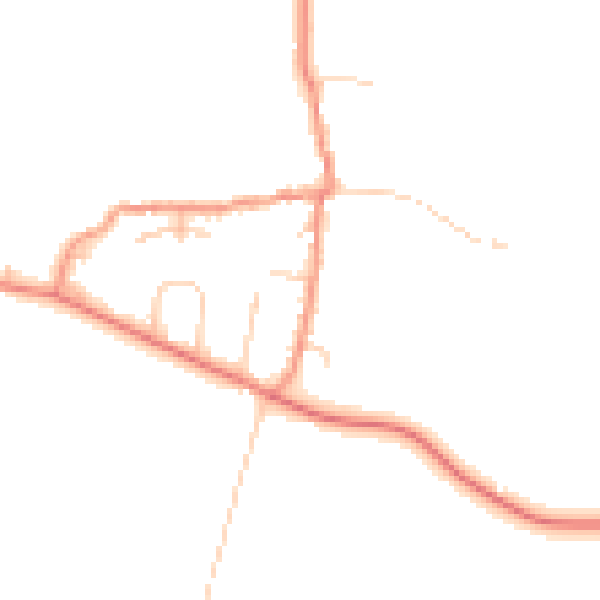 Daytime road noise heatmap for DE74 2QF