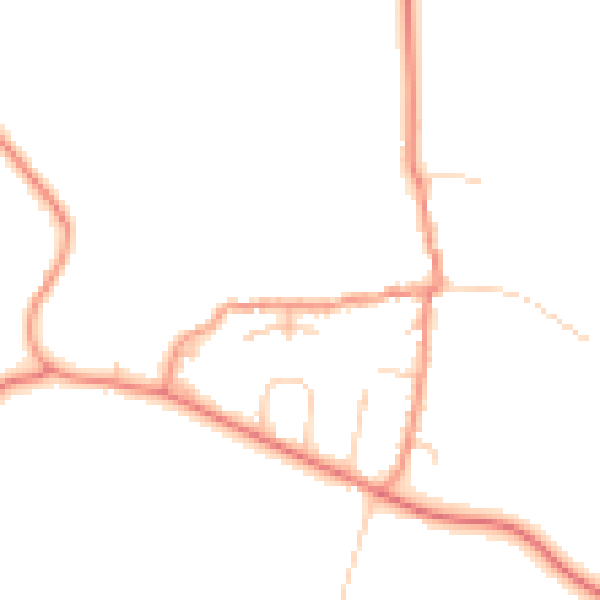 Daytime road noise heatmap for DE74 2QJ