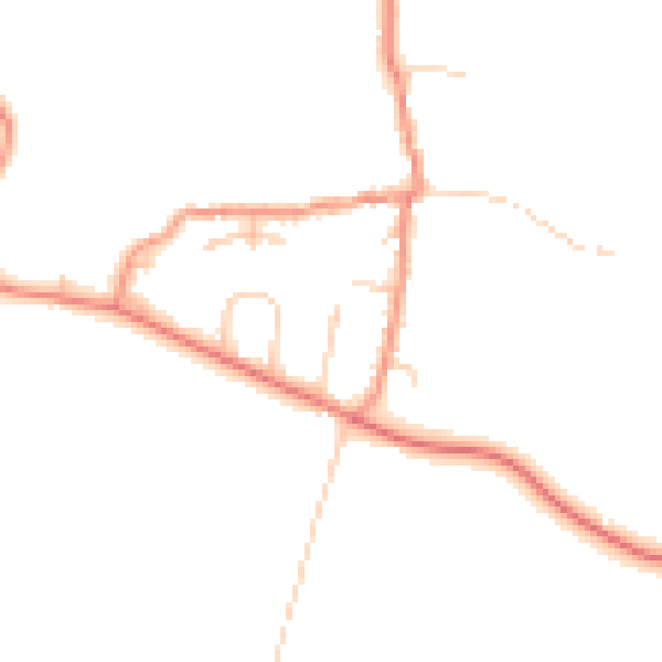 Daytime road noise heatmap for DE74 2QP