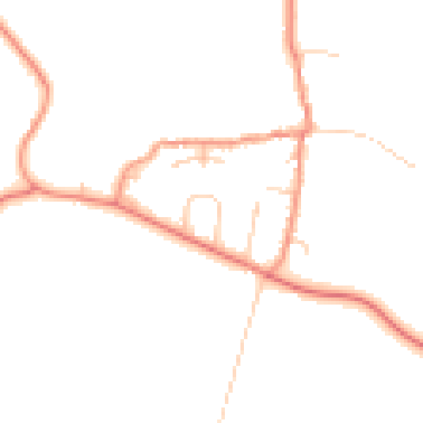 Daytime road noise heatmap for DE74 2QT