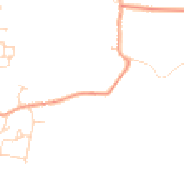 Daytime road noise heatmap for DE74 2RA