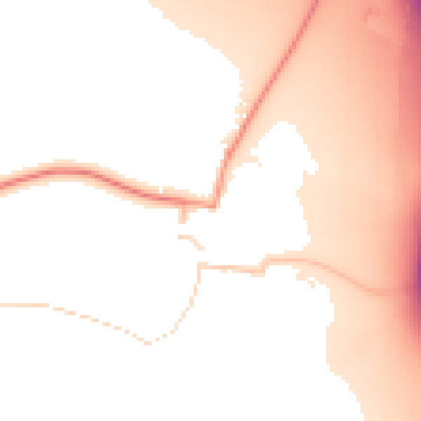 Daytime road noise heatmap for DE74 2RH