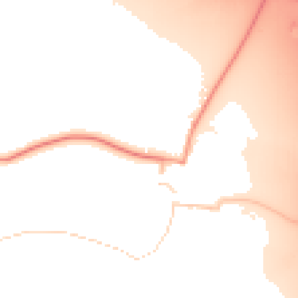 Daytime road noise heatmap for DE74 2RJ