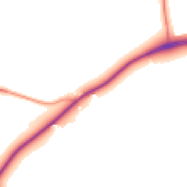 Daytime road noise heatmap for DE74 2RL