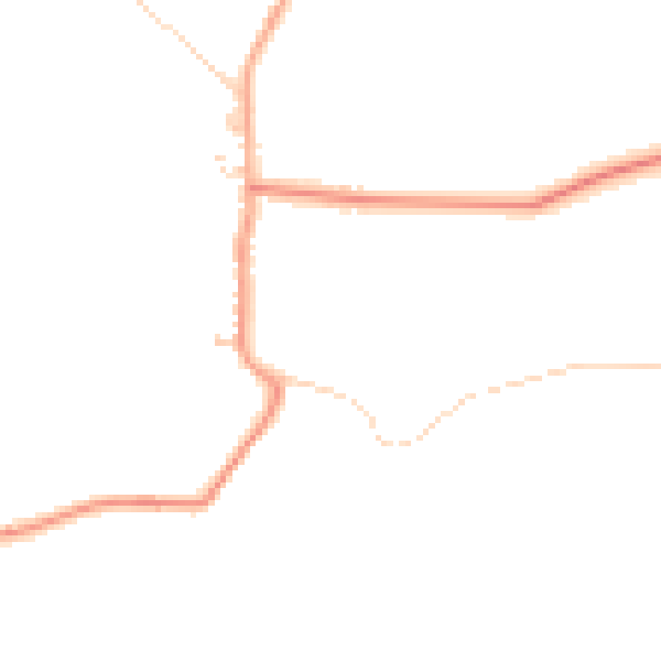 Daytime road noise heatmap for DE74 2RU
