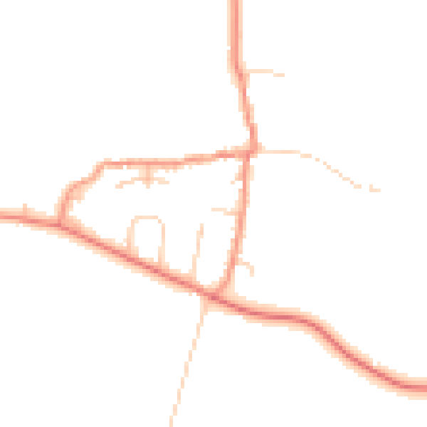 Daytime road noise heatmap for DE74 2RW