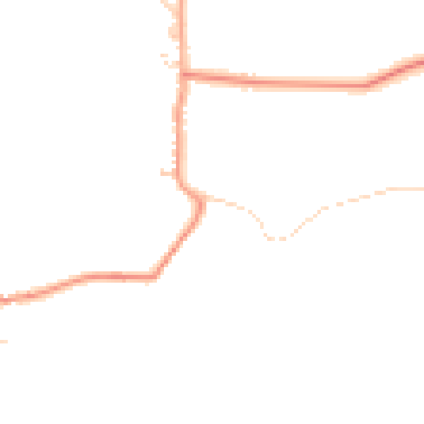 Daytime road noise heatmap for DE74 2SF