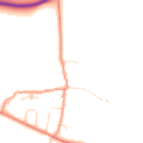Daytime road noise heatmap for DE74 2SJ