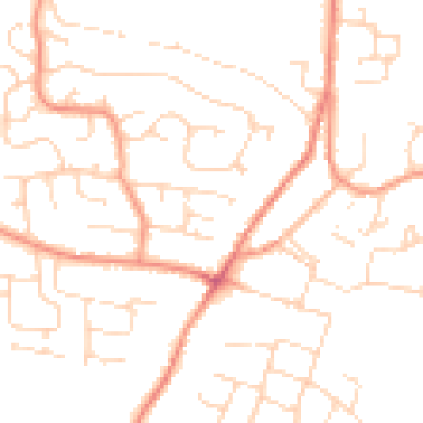 Daytime road noise heatmap for DE74 2SX