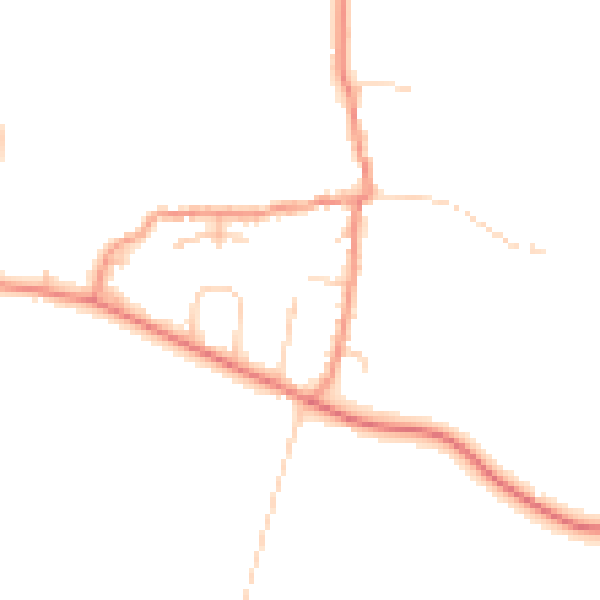 Daytime road noise heatmap for DE74 2SY
