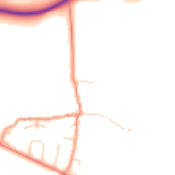 Daytime road noise heatmap for DE74 2TL