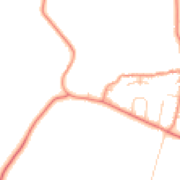 Daytime road noise heatmap for DE74 2TT