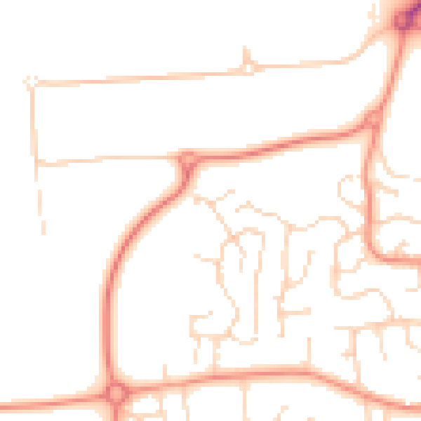 Daytime road noise heatmap for DE74 2UX