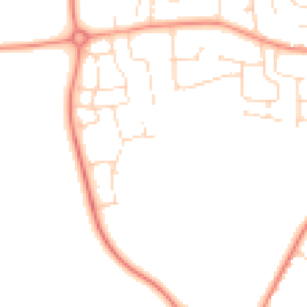 Daytime road noise heatmap for DE74 2WF