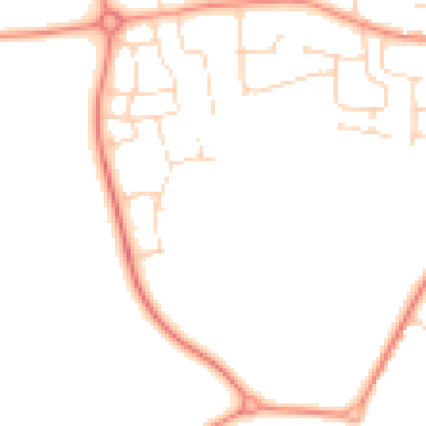 Daytime road noise heatmap for DE74 2WH