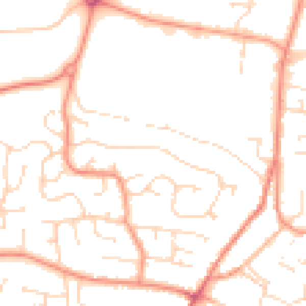 Daytime road noise heatmap for DE74 2XH