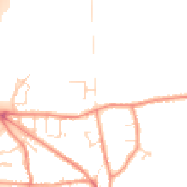 Daytime road noise heatmap for DE74 2YG