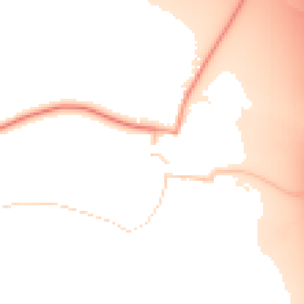 Daytime road noise heatmap for DE74 2YX