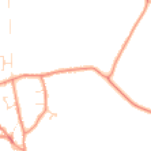 Daytime road noise heatmap for DE74 2ZQ