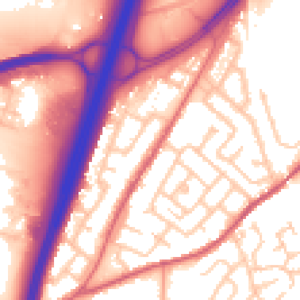Daytime road noise heatmap for DH1 1AT